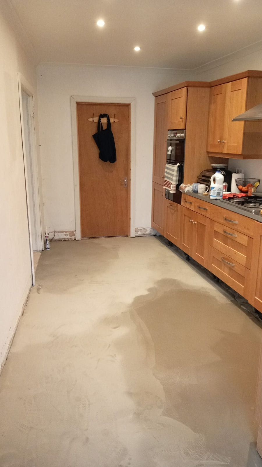 The levelled kitchen floor once set