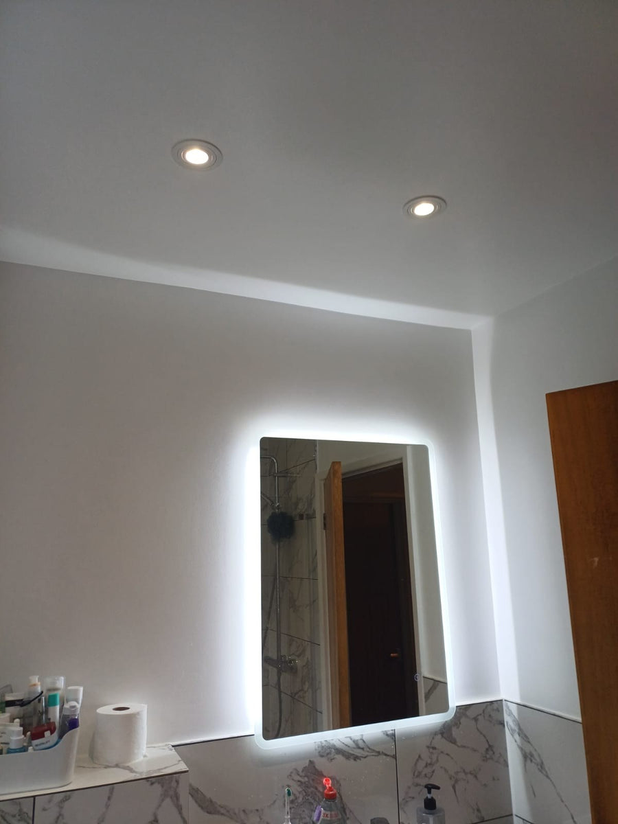 LED downlights and the backlit mirror
