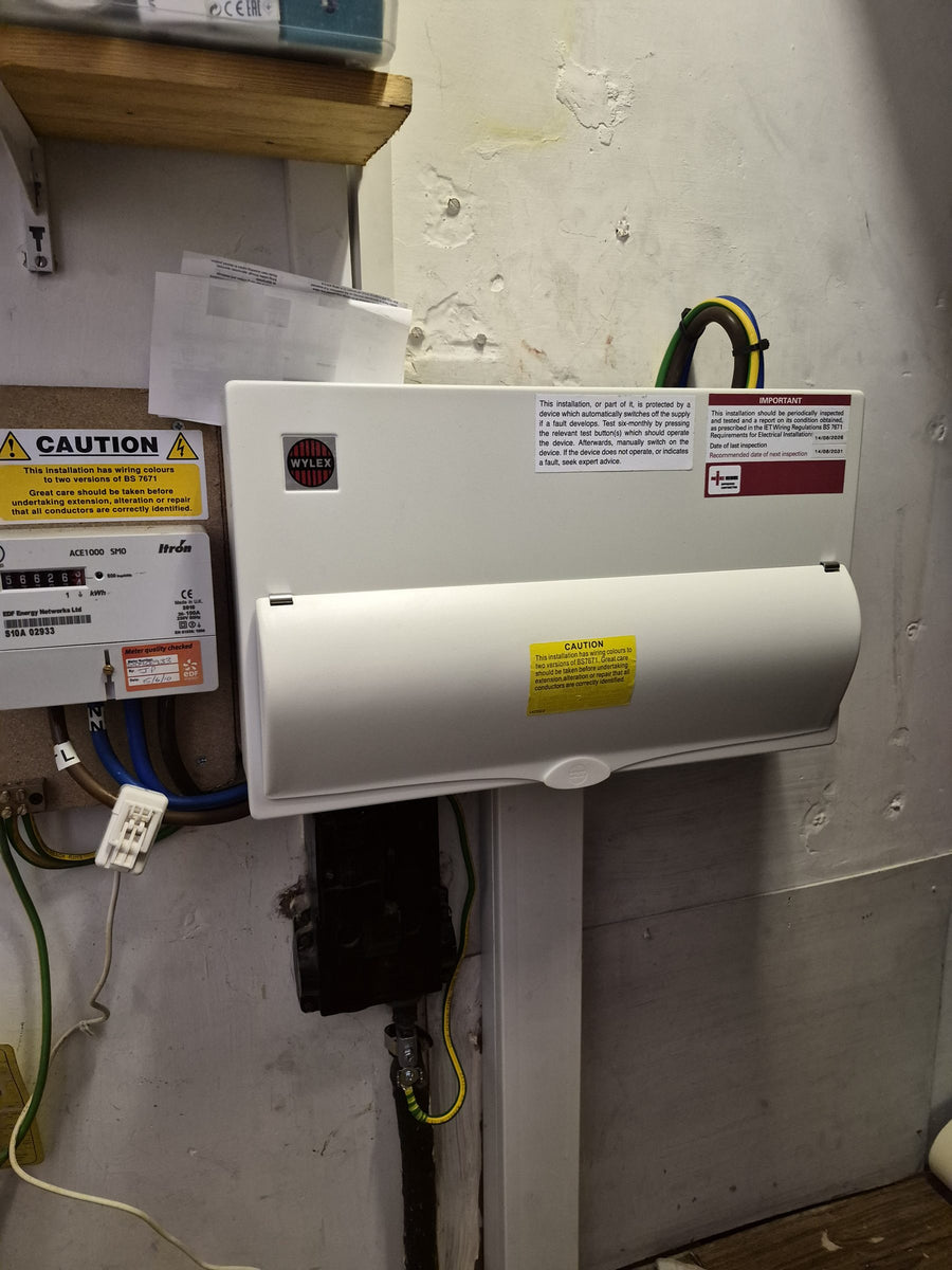 A new consumer unit installed beside the meter