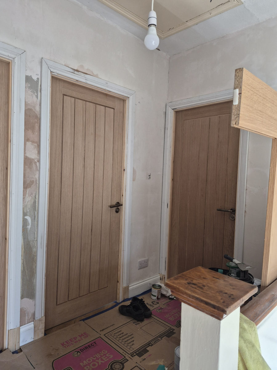 New oak doors with chrome handles