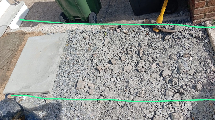 String lines set out over the new sub-base
