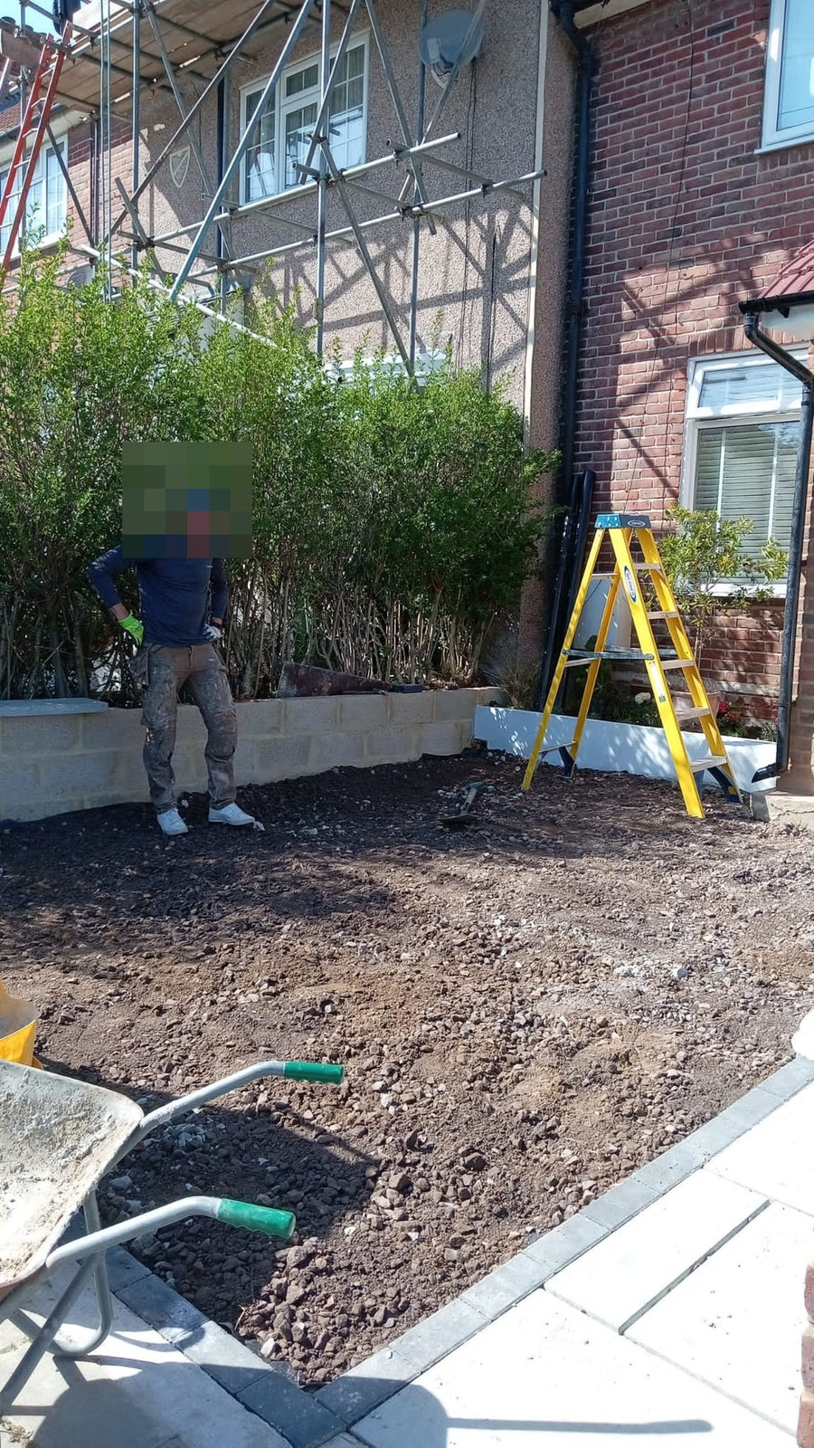 The front garden dug out ready for its new base