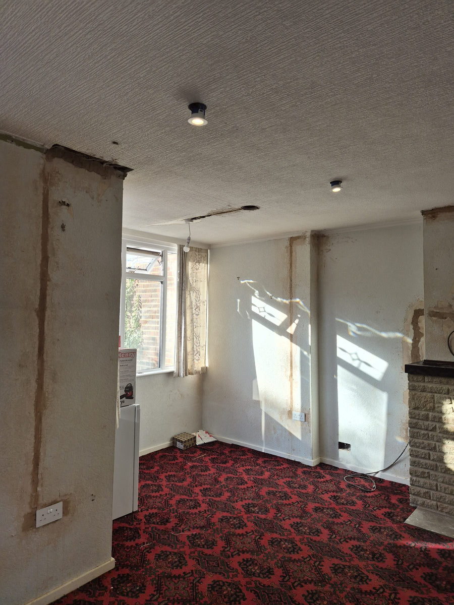 Cable routes chased into the living room walls