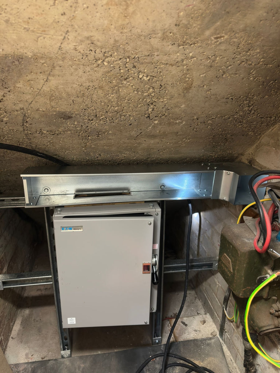New switchgear mounted with galvanised trunking