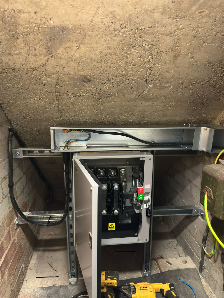 The new switchgear opened up for connection