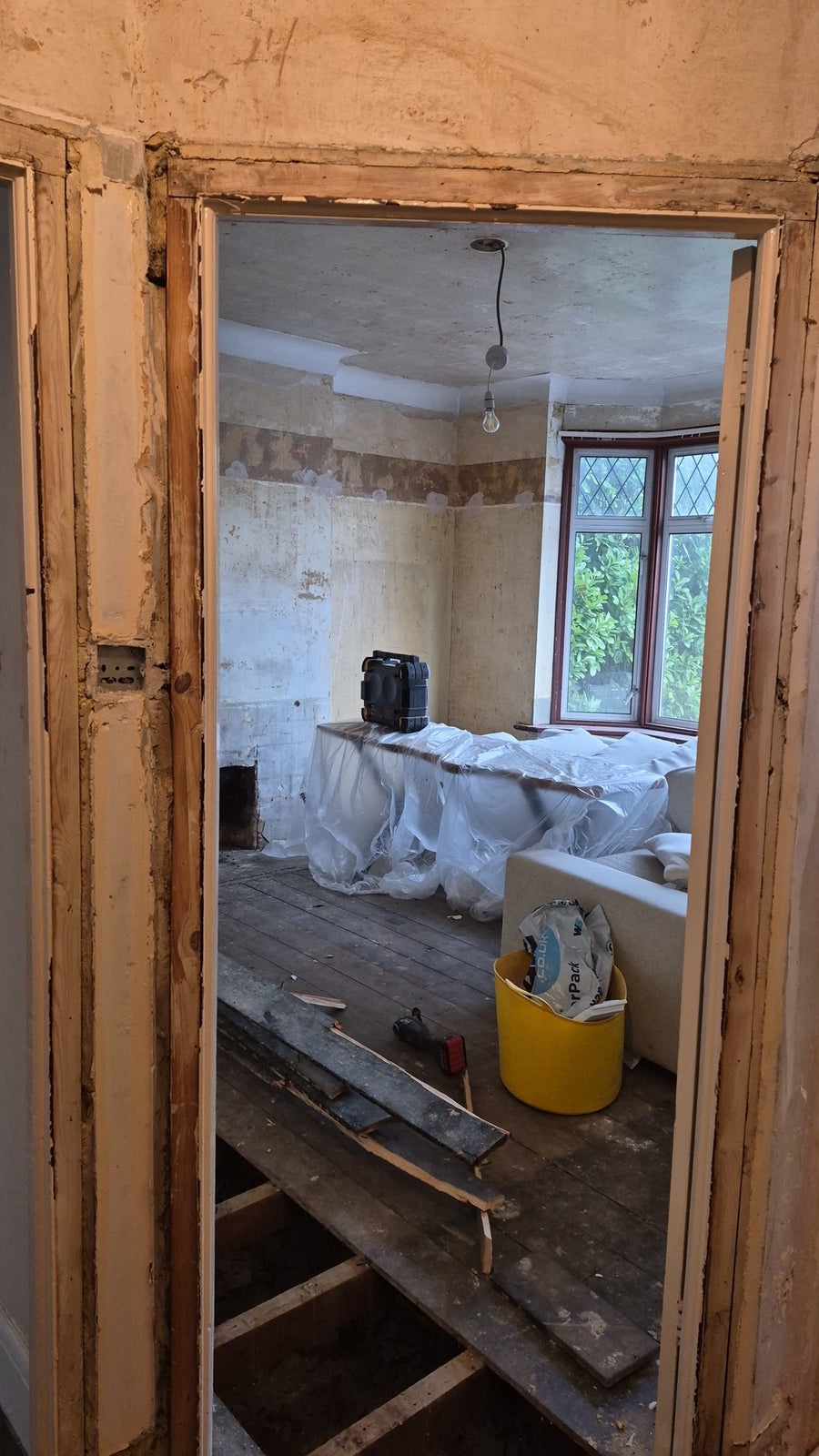 The front room with its old floor taken up