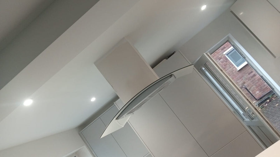 LED downlights and the glass extractor hood